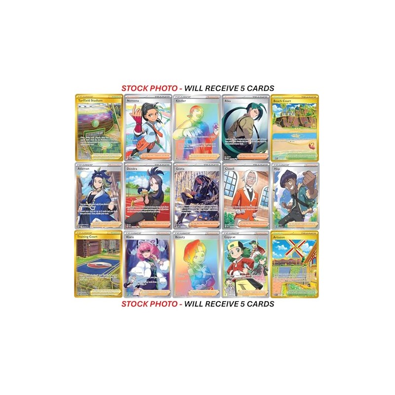 Pokemon 5 Full Art Trainer Card Lot - X1 Secret