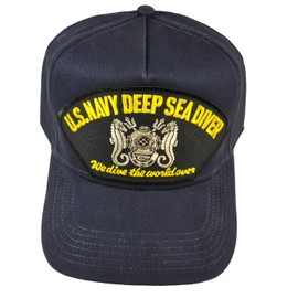 HnP U.S. Navy DEEP SEA Diver We Dive The World Over HAT - Navy Blue - Veteran Owned