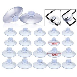 AIMALL 20PCS 20/40mm Suction Cups Caps Suckers Aquarium Fish Tank Glass Hanger Pads for Aquarium, Glass, and Home Applications