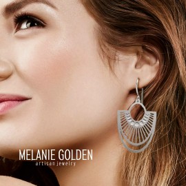 Melanie Golden Jewelry Large Silver Stainless Steel Bohemian Geometric Earrings
