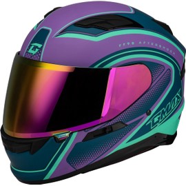GMAX FF-98 Aftershock Full-Face Helmet (Purple/Blue Matte, Medium) - FMVSS 218 Approved