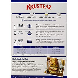 Krusteaz Wild Blueberry Muffin Mix - No Artificial Flavors, Colors or Preservatives - 17.1 OZ (12)