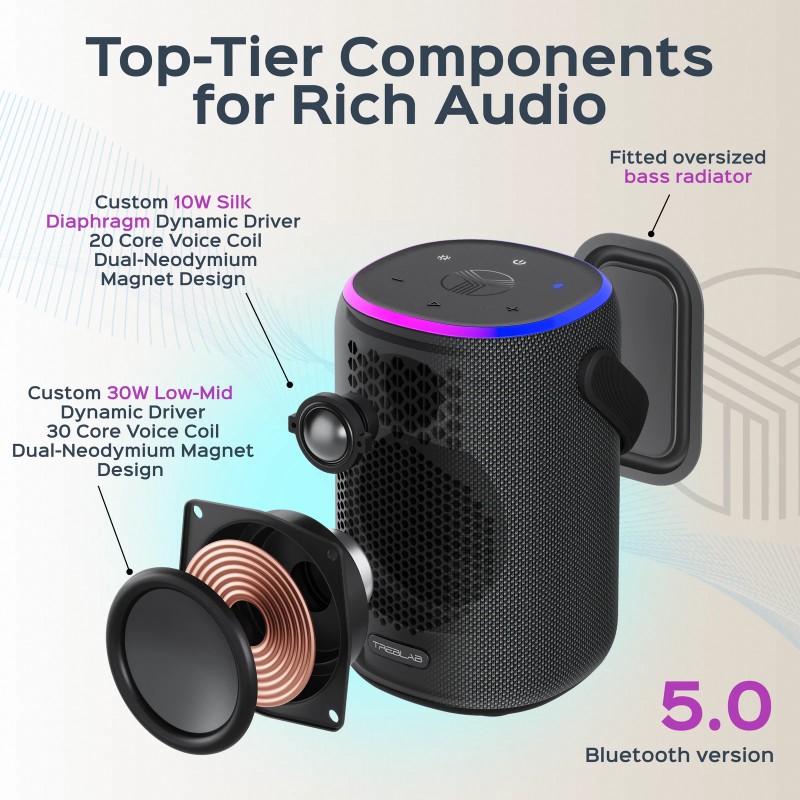 Universal TREBLAB HD-Energy-Pro Outdoor Wireless Speaker with Bluetooth, 40W, 18H