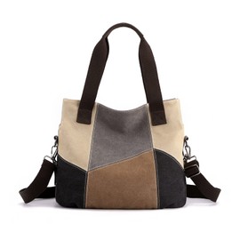 NICOLE & DORIS Women Canvas Tote Bag Multicolor Shoulder Bag Casual Fashion Tote Handbags Ladies Hobo Bag Top Handle Shopping Bag Crossbody Bag Grey