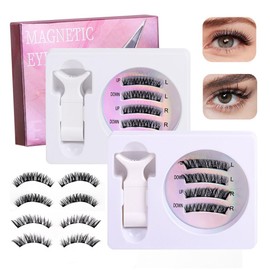 XFSRG Magnetische Wimpern Natürlicher Look Wiederverwendbares 3DMagnetische-Wimpern Langlebige Magnet Langlebige mit Zange Einfache Anwendung für Anfänger Gift