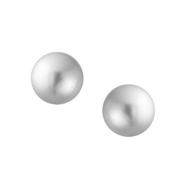 Fashion Bridal Simple Simulated Classic Black Grey White Pink Pearl Stud Earrings Ball Earrings for Women Teen 925 Sterling Silver 8 9 10 12 mm, 10, No gemstone