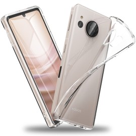 AQUOS Sense7 Case, Clear, Thin SH-53C | SHG10 German Bayer TPU Material, Ultra Shockproof, Full Transparent, Anti-Yellowing, Lens Protection, Anti-Fingerprint, Strap Hole, Cover for Aquos Sense 7,