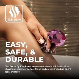 Skull Shaver Butterfly Kiss PRO - Afeitadora Eléctrica para Mujeres para Línea de Bikini, Piernas y Cuerpo - Uso Húmedo y Seco - Cuchillas Ergonómicas