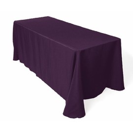 BROWARD LINENS Tablecloth Polyester Rectangular Seamless 78x108 Inch (Plum)