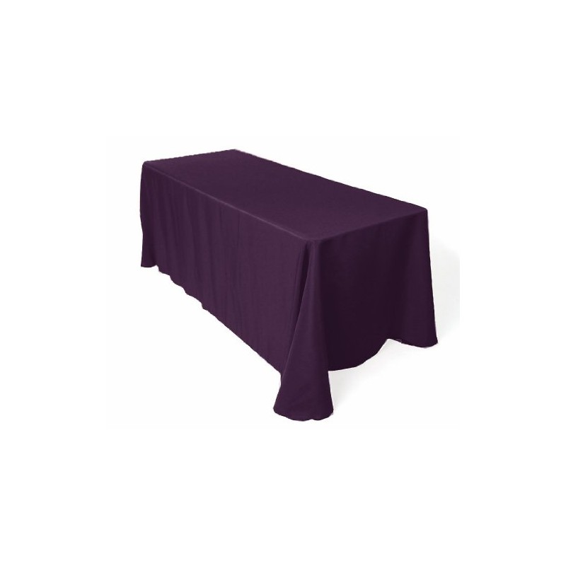 BROWARD LINENS Tablecloth Polyester Rectangular Seamless 78x108 Inch (Plum)