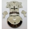 Polished Nickel Chrome Trunk Lock with Keys - chest steamer