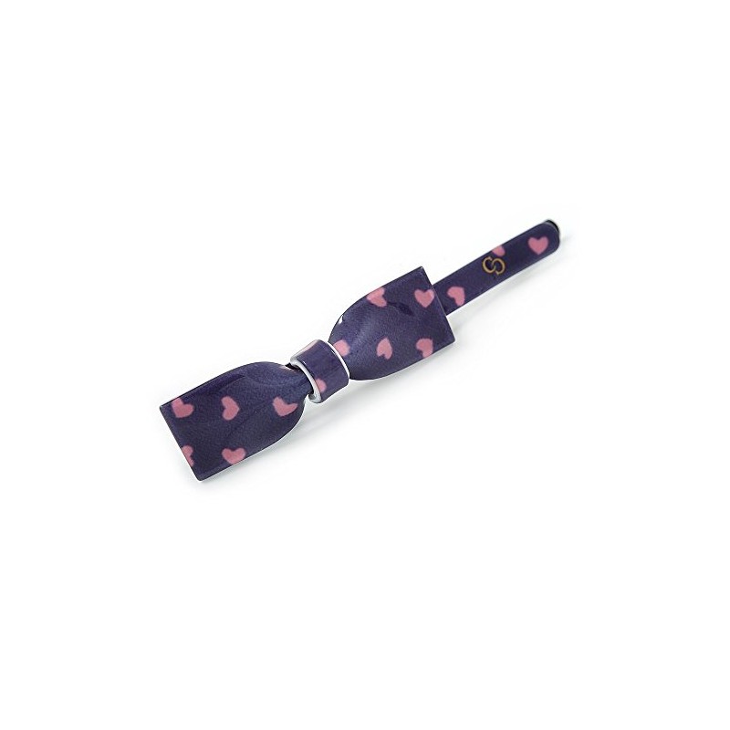 1Pcs Purple with Pink Hearts Acrylic Bow Hair Grip/Slide In