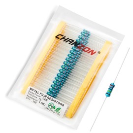 Chanzon 100pcs 1/2W (0.5W)2.2MΩ ohm Metal Film Fixed Resistor 0.01 ±1% Tolerance 2.2M R MF Through Hole Resistors Current Limiting Rohs Certificated