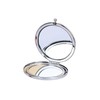 Yucenora Silver Compact Mirror for Purse, Double-Sided 1X/2X Magnifying, Portable
