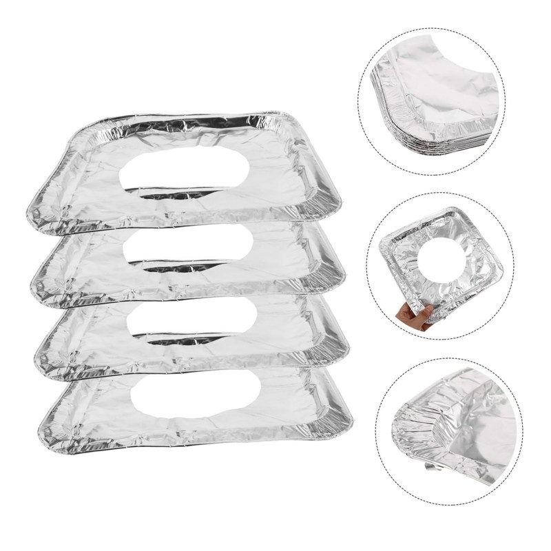 Operitacx 10Pcs Gas Stove Burner Liners Thickened Aluminum Foil Protectors