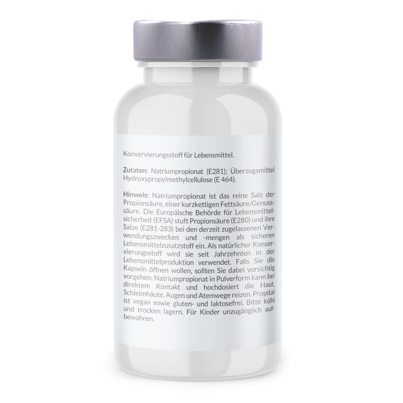 Propital Propionic Acid, 500 mg Sodium Propionate per Capsule, 180