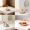 Faux Travertine Lazy Susan, 11.5" Rotating Round Serving Tray for