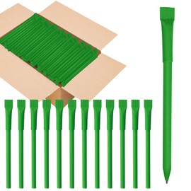 lyforx 100pcs Kraft Paper Barrel Writing Pen Eco-Friendly Pens Cardboard Pens Green