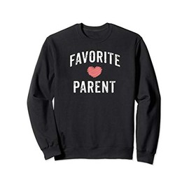 Favorite Parent White Pink Vintage Distressed Design Heart Sweatshirt