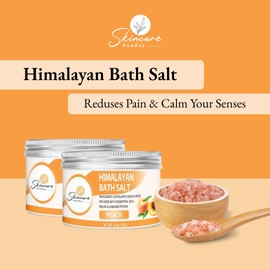 Skincare Sunday Himalayan Bath Salts – Pack of 2 | Infused with Minerals and Essential Oils - Invigorate | Exfoliate | Moisturize | Detoxify | Cleanse - Relaxing & unwinding Potion (Peach)