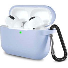 Lerobo Compatible with AirPods Pro Case Cover,Shockproof Full Protective Cover Case for Airpods Pro Supports Wireless Charging with Carabiner Front LED Visible,Lilac