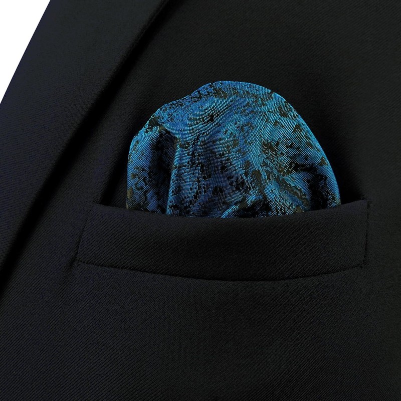 S&W SHLAX&WING Pocket Squares for Men Suits Dark Teal Black