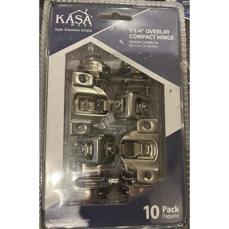 KasaWare 1-1/4" Overlay Compact Hinge 10 Pack
