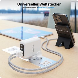 VOOMY Universal Travel Adapter with 4 USB Ports - Worldwide Travel Plug for 170+ Countries, Ideal for Travel in USA, Europe, Australia, Including England, Thailand, India - Multi Socket Adapter