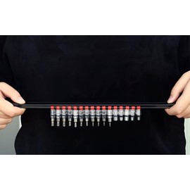 Socket Organizer Holder Set, 6 Pieces, Holds 86 Sockets, Socket Rails, Socket Holder Organizer 6-Piece Set, 1/4 32 pcs - 3/8 30 pcs - 1/2 24 pcs, Color Red & Blue for SAE/Metric