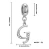Genuine 925 Sterling Silver Alphabet Crystal Alphabet Beads Fit European