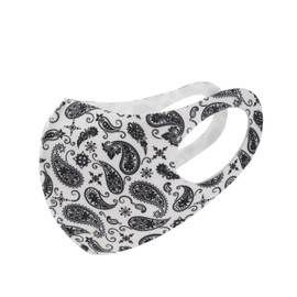 Komonee Face Mask Washable Reusable White Paisley Dustproof Cloth Mouth Cover Covering For Men Women Outdoors Indoors Cycling Ski Protection (Pack of 2)