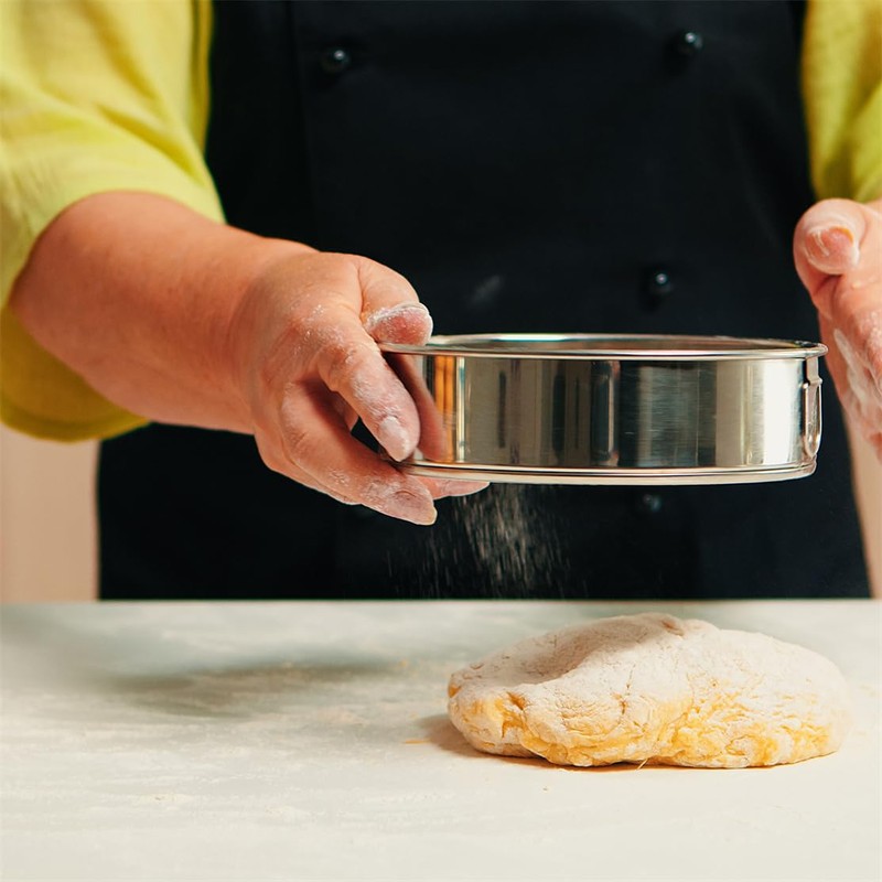 Flour Sieve Stainless Steel Round Flour Mesh Sifter Sieve Fine