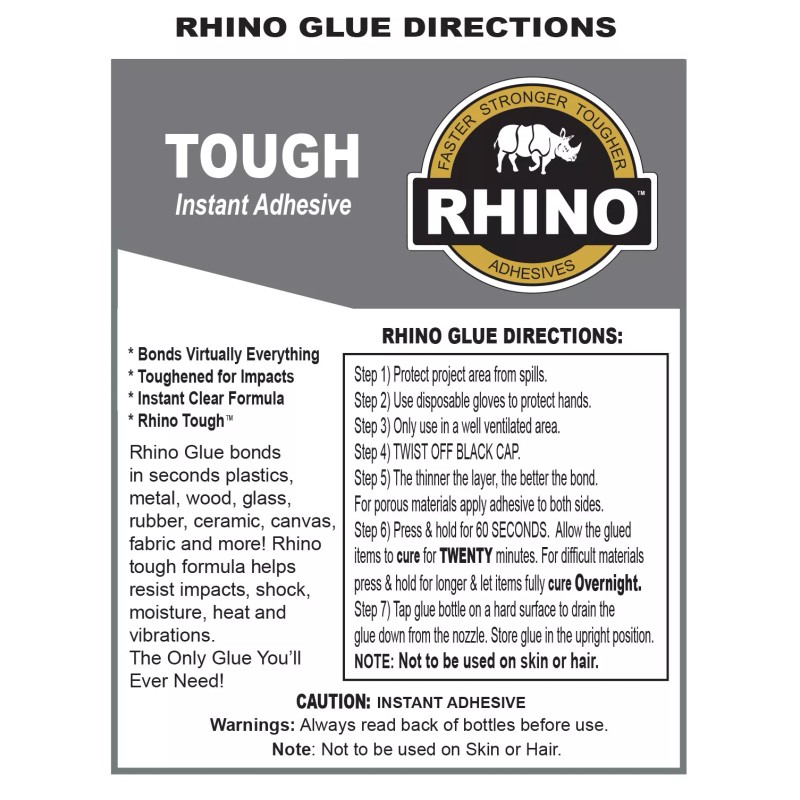 Rhino Glue Ultra Kit, Heavy Duty 80 Gram Clear