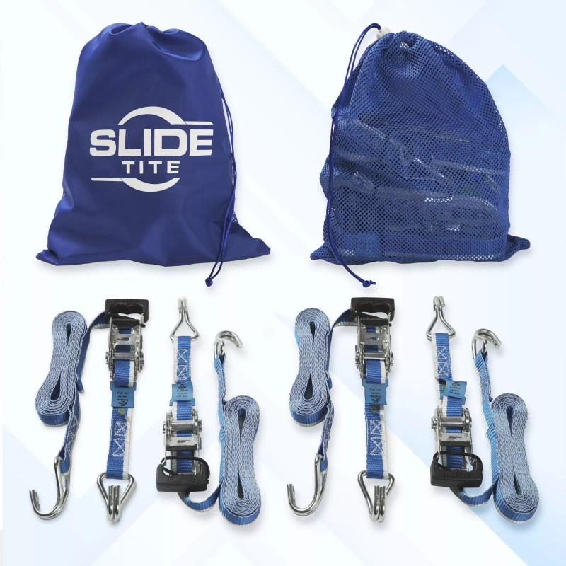Slide Tite ratchet strap, MANY UNIQUE FEATURES, 2700 lbs burst,