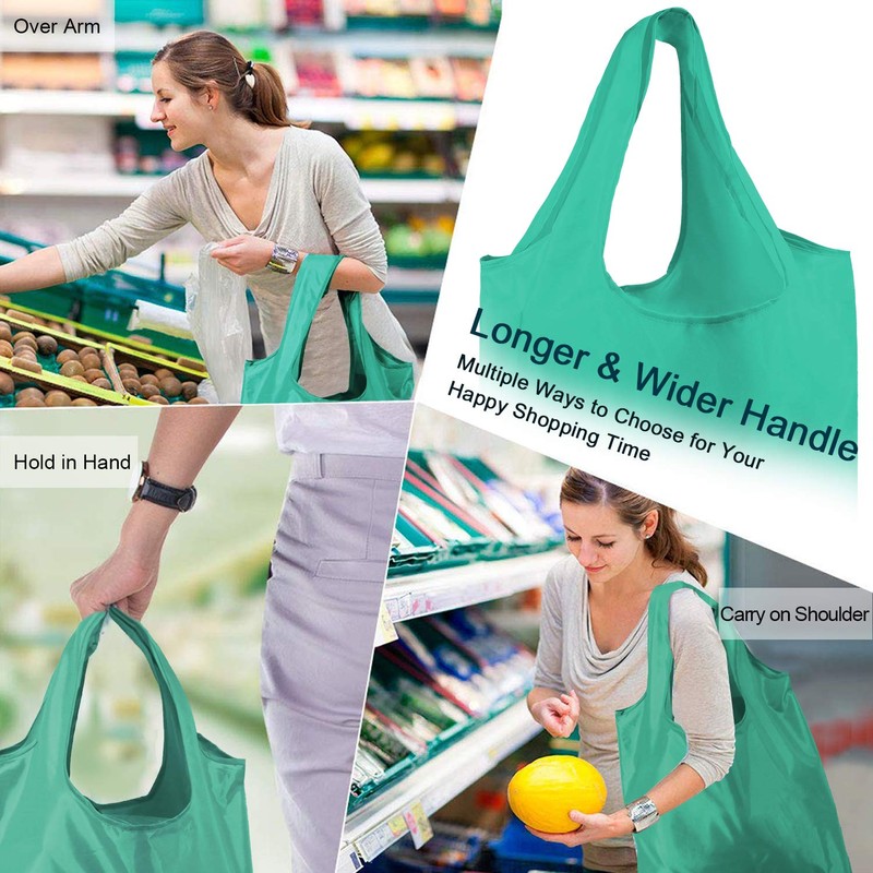 BeeGreen Reusable-Grocery-Bags-Foldable-Machine-Washable-Reusable-Shopping-Bags-Bulk Colorful 10 Pack 50LBS Extra Large Folding Reusable