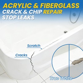 Bathtub & Shower Repair Kit(White) for Enamel, Fiberglass,  Acrylic Tub