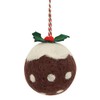 Gisela Graham Wool Christmas Pudding Christmas Bauble (8cm)
