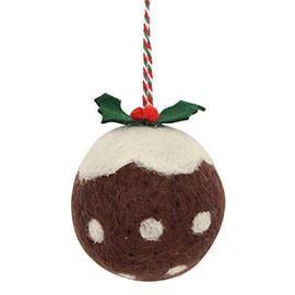 Gisela Graham Wool Christmas Pudding Christmas Bauble (8cm)