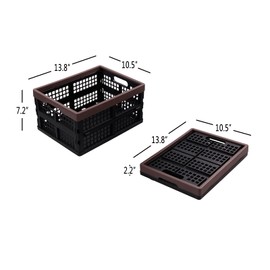 Yesdate 3-Pack Plastic Folding Baskets, Collapsible Storage Basket/Milk Crate, 15 L