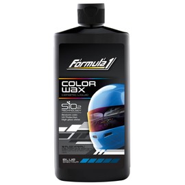 Formula 1 Color Wax Liquid for Blue Cars, Gives Ceramic Water Beading Protection and Ultimate Shiny Finish, Fills Minor Scratches with Color-Match Pigment, 16 oz