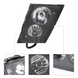 LEAVAN Fog Light Compatible With 2003-2017 Volvo VN VNL 630 670 730 780 Truck Replacement Halogen Lamps Pair，Black，Left Driver Side and Right Passenger Side