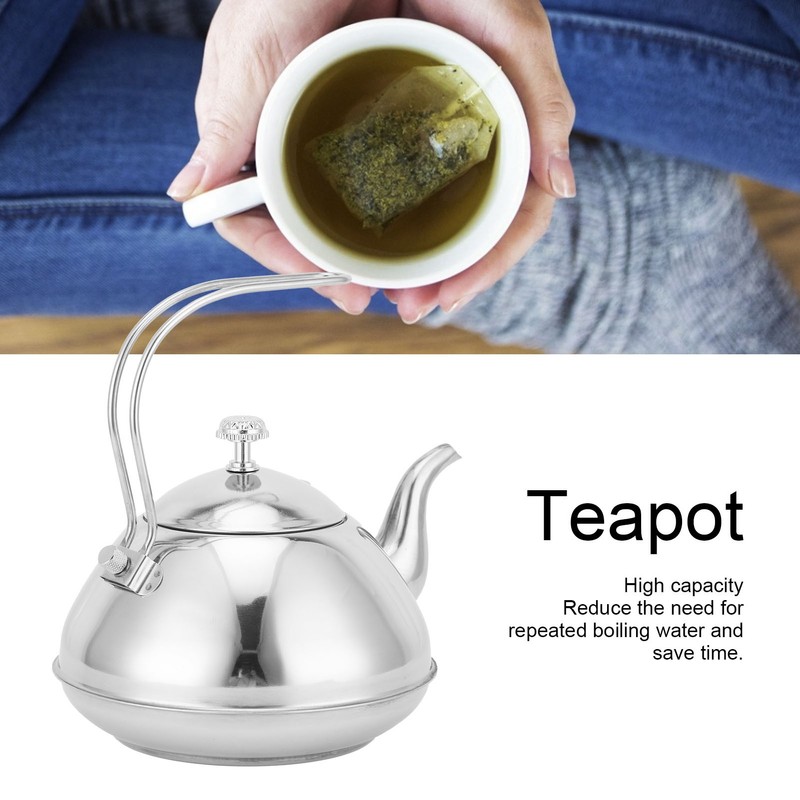 Stainless Steel Teapot with Tea Infuser Thickened NonMagnetic Kettle for