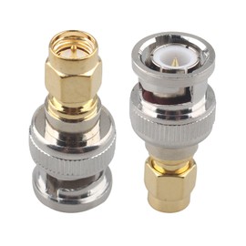 Futheda 2PCS SMA Male to BNC Male RF Coax Adapter SMA to BNC Connector Coaxial Jack Antenna Connector Straight Coupler Compatible with SDR Ham Radio Baofeng UV 5R uv82 V-5r5 Two Way Handheld Radio