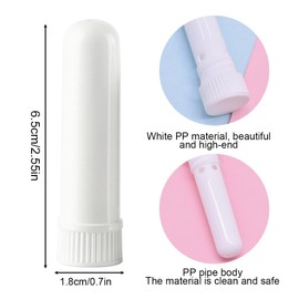 RAMGLYO 10 Essential Oil Inhaler Tubes with 10 Pieces Cotton Wicks Refillable Nasal Inhaler Stick Aromatherapy for Aromatic Therapy