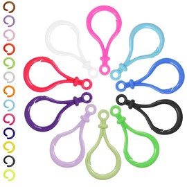 Tanstic 100Pcs 10 Colors Plastic Lobster Claw Clasps with 100pcs Open Jump Rings, Plastic Lobster Clasp Jump Rings for Crafts, Keychain, Backpacks