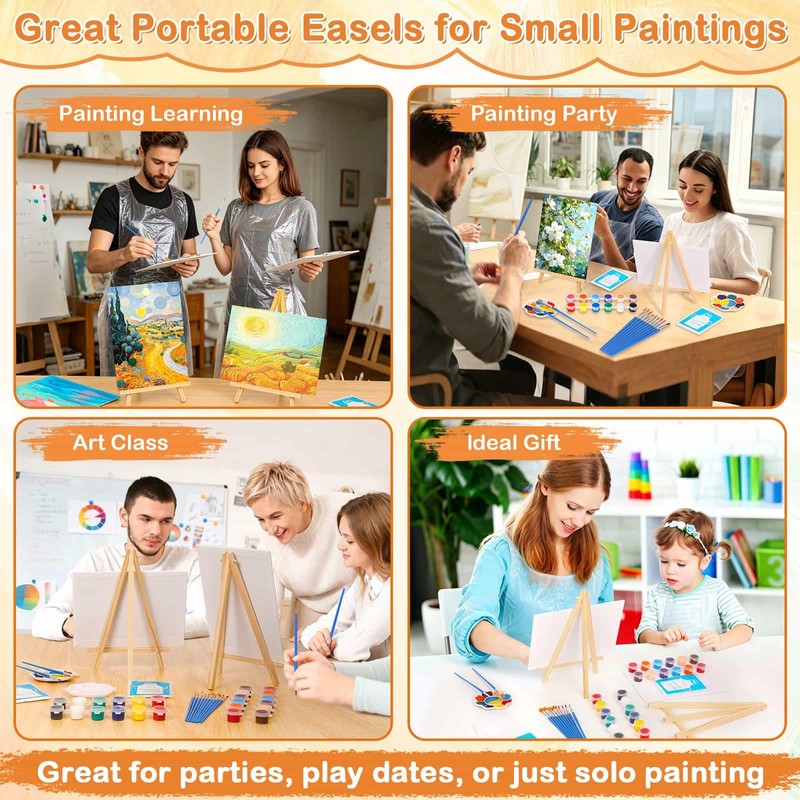 24 PCS Acrylic Paint Set, 2Pack Art Canvas with Easel