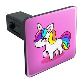 GRAPHICS & MORE Cute Kawaii Rainbow Unicorn Chibi Tow Trailer Hitch Cover Plug Insert