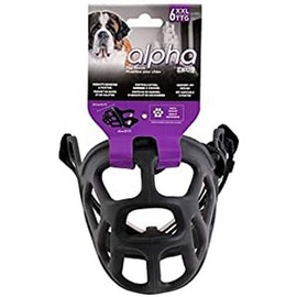 ZEUS Alpha TPR Muzzle for XX-Large Dogs, Comfort Fit Design Prevents Biting, Barking and Chewing, Black