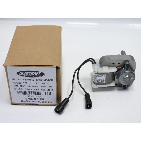 Heatcraft 25300701S Fan Motor 120V 1PH Clockwise Rotation