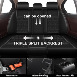 JIAMAOXIN Car Seat Covers Full Set for Mazda CX5 CX-5 2013-2024 2025 - Waterproof Leather Seat Covers Protector Compatible Airbag（2 Row 5 Seat,Black）